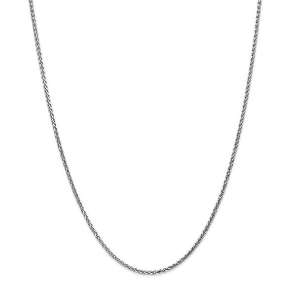 Childrens 1.8mm 14k White Gold D/C Solid Spiga Chain Necklace, 14 Inch